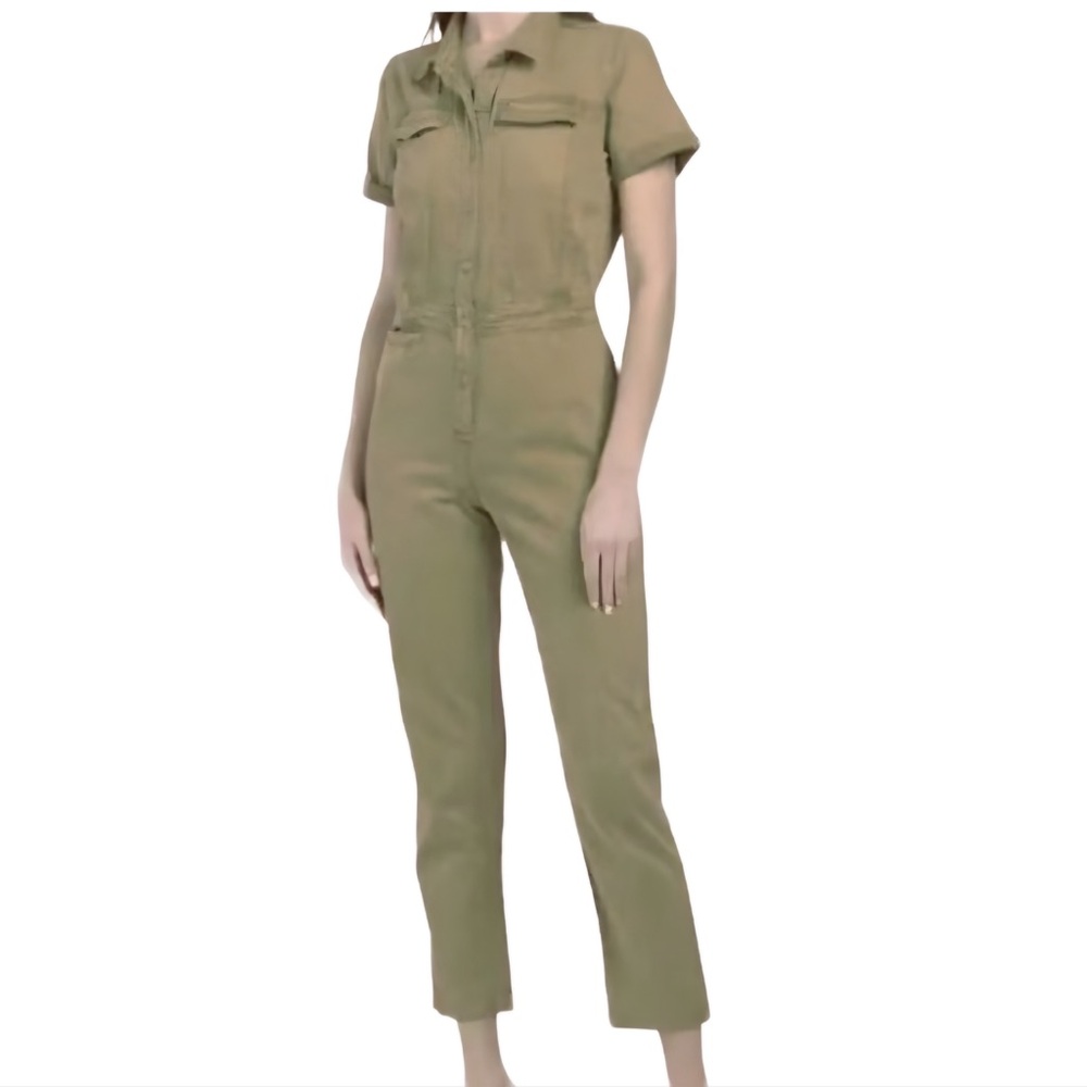 Revolve Young, Fabulous & Broke Olive Short Sleeve Jumpsuit